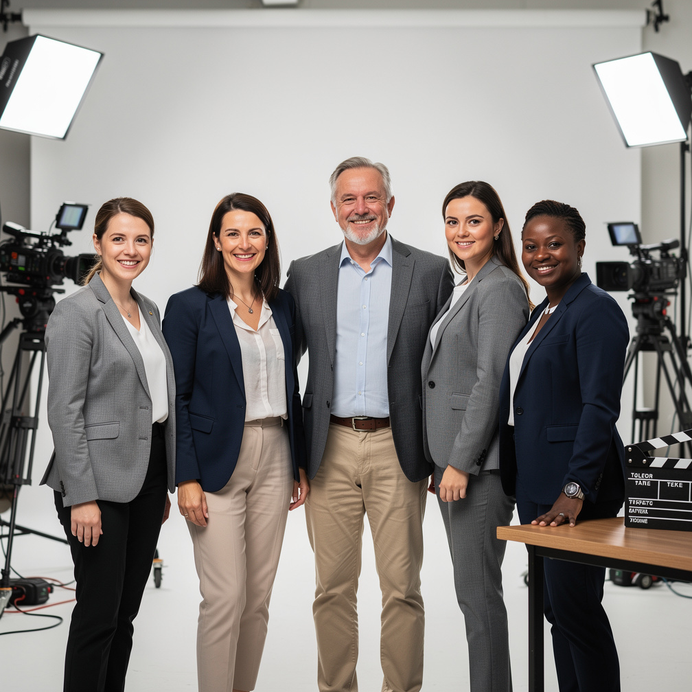 Team von filmoxely im Studio